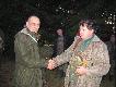 28.XI.09 polowanie zbiorowe w �ow.Wajsznury.Dekoracja Kr�la. Janusz w pierwszym miocie strzela wycinka z star� ran� postrza�ow� na biegu .Gratulacje Kr�lu!