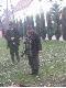 Prowadz�cy dzi�kuje my�liwym za bezpieczne i skuteczne polowanie.W tle sygnalista Filip(Okopany) 