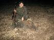 20.10.2010 g. 23.30pozyska�em kolejnego dziczka (5), przelatek najmniejszy z pi�ciu sztuk waga 40 kg. Ok. godz 22.30 pojawi�y sie na polu po kukurydzy, by�y bardzo niespokojne trzykrotnie podchodzi�em ich na ok 100 m sk�adaj�c si� do strza�y �w. Hubert os�ania� ich i dziczki non stop gdzie� indziej odbiega�y a za czwartym razem �w. hubert podarowa� mi tego przelatka 