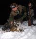 30. 12. 2010 r.
Id�c za ciosem wybra�em si� tu� przed sylwestrem w 14-sto stopniowym mrozie na kolejne polowanie. Ci�kie warunki sprawi�y �e dziki na pole wysz�y pr�dzej i to w  znacznej ilo�ci. Podch�d do watachy i wyb�r najmniejszego warchlaczka (ok .15 kg po wypatroszeniu). Jednak po prawie 4 km ci�gni�cia i ta waga sta�a si� uci��liwa.  Dla mnie jednak takie traperskie �owy to niezapomniane chwile i tym bardziej pi�kne.