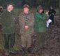 Rozpocz�cie polowania.Od lewej �owczy - Kol. Ryszard, Prezes - Kol. W�adys�aw i Pod�owczy - Kol. Adam