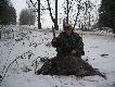 Polowanie wigilijne Ko�o �owieckie "Szarak" obw.134, �ow. �w.Lipka 22.12.2012 .Kolega Janusz przy strzelonym dziku w drugim miocie.