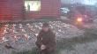 Kamil przy pokocie. Do�o�y� 2 szaraki, a by�y to jego pierwsze zajace w 12 letniej karjerze �owieckiej, bez malowania si� nie oby�o:) 