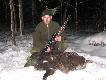 M�j pierwszy dzik strzelony z ambony 20.02.2013r. godz. 19.40