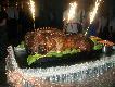 Dzik pieczony -olbrzym mia� 92 kg.ci�zko by�o go zmie�cic w piecu,ale by� palce liza� :)