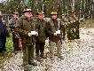 Od lewej Witold Balas, prezes "Uroczyska" Lech Norman i Roman Ociepa (sekretarz). Kolegom Witkowi i Romkowi wr�czono podczas Hubertowin br�zowe medale zas�ugi �owieckiej.